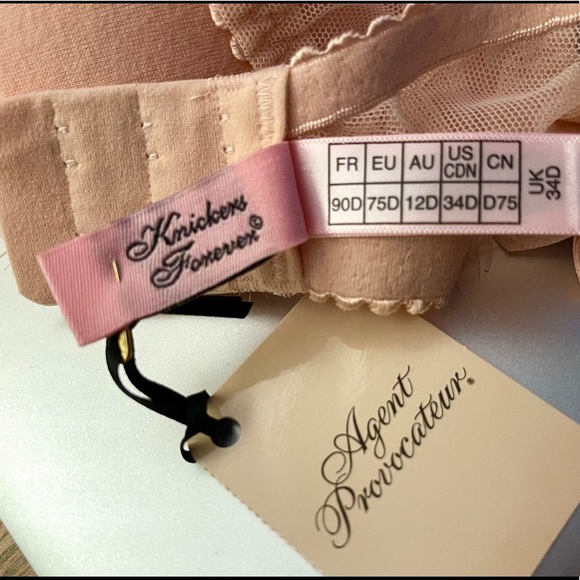 NWT Agent Provocateur lingerie satin bra sheer 34D - Picture 5 of 6